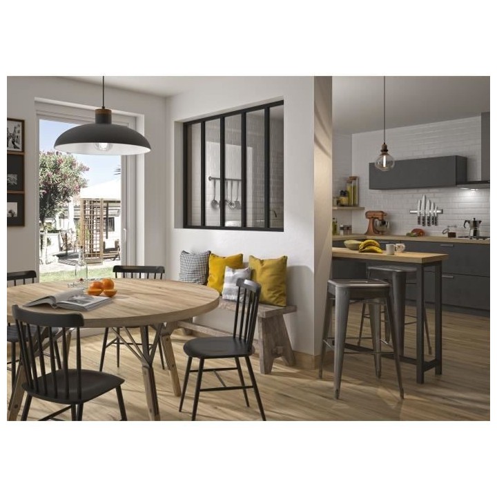 OPTIMUM Verriere 5 carreaux en verre trempé Noir - 108 x 148,7 cm