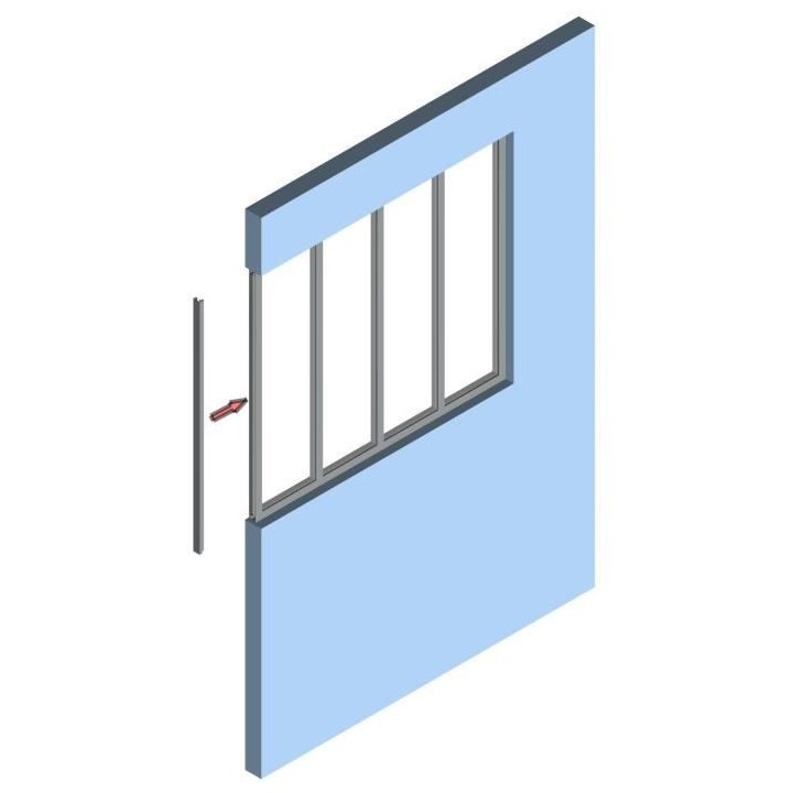 OPTIMUM Poteau de terminaison pour verriere Gris - 108 cm