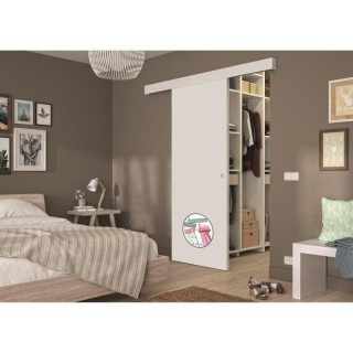 OPTIMUM - Kit porte coulissante + rail + bandeau pret a peindre - H.20