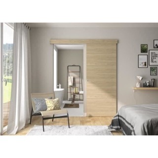 OPTIMUM - Kit porte coulissante + rail + bandeau Barbade - H.204xL.83x