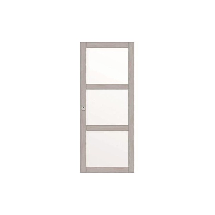 OPTIMUM - Kit porte coulissante 3 carreaux + rail + bandeau Bilbao - H