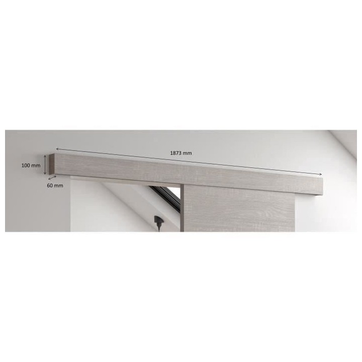 OPTIMUM - Kit porte coulissante 3 carreaux + rail + bandeau Bilbao - H