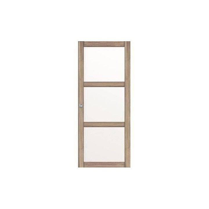 OPTIMUM - Kit porte coulissante 3 carreaux + rail + bandeau Vérone -