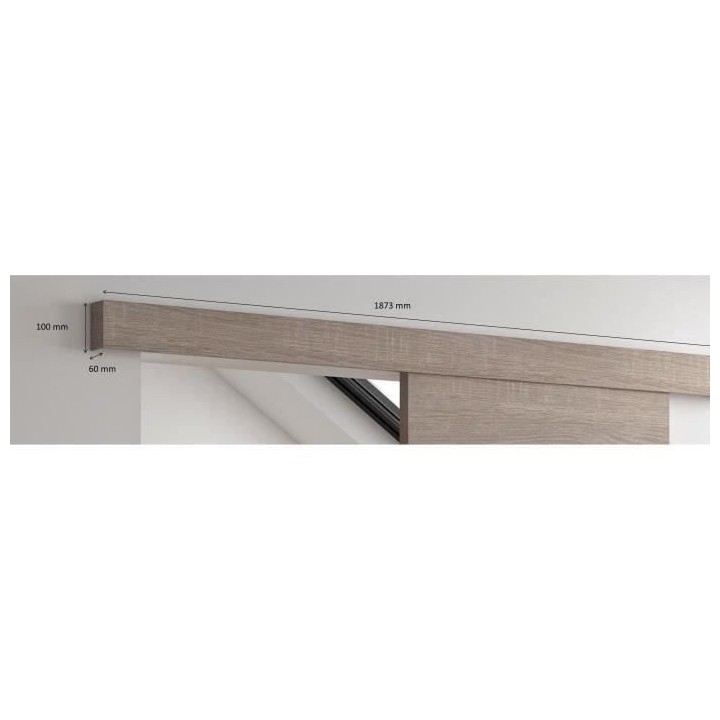 OPTIMUM - Kit porte coulissante 3 carreaux + rail + bandeau Vérone -