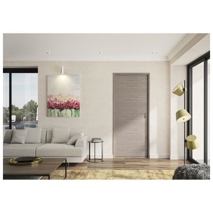 OPTIMUM Bloc Porte ajustable décor chene taupe VERONE - 204 x 83 cm G
