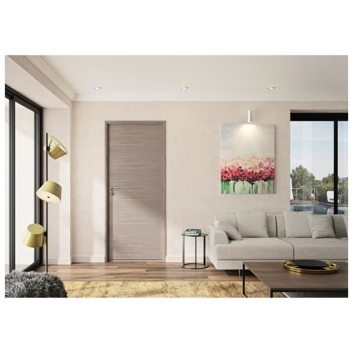 OPTIMUM Bloc Porte ajustable décor chene taupe VERONE - 204 x 83 cm D