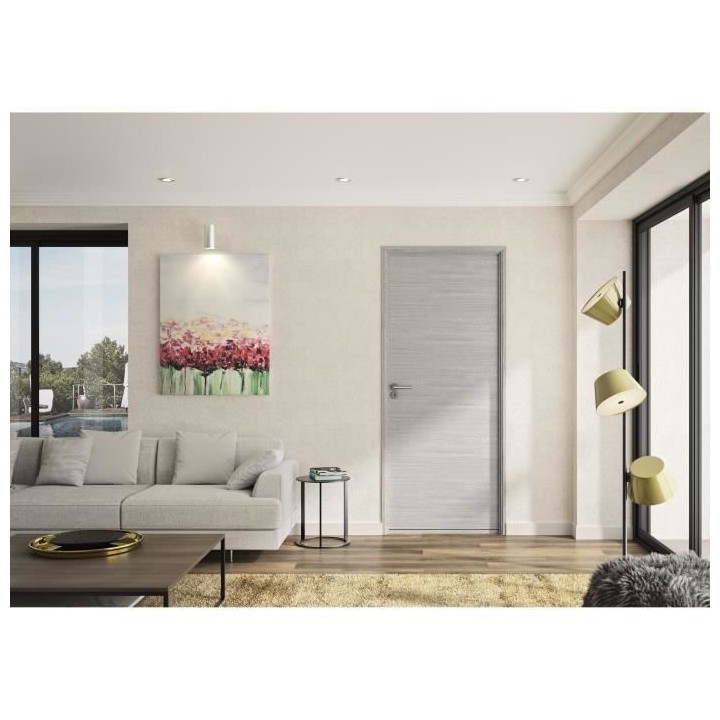 OPTIMUM Bloc Porte ajustable décor chene gris clair BILBAO - 204 x 73