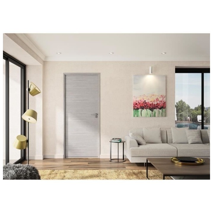 OPTIMUM Bloc Porte ajustable décor chene gris clair BILBAO - 204 x 73