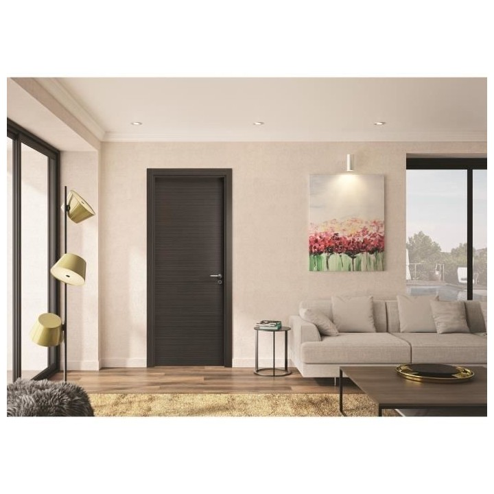 OPTIMUM Bloc Porte ajustable décor chene foncé MILANO - 204 x 73 cm