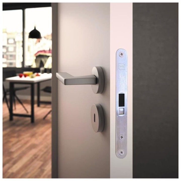 OPTIMUM Bloc Porte ajustable DÉCOR BLANC - poussant Gauche/poignée a