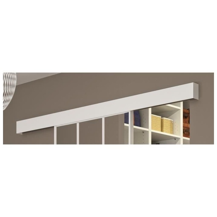 OPTIMUM Kit porte coulissante atelier + rail - H204 x L83 x P4 cm - Bl