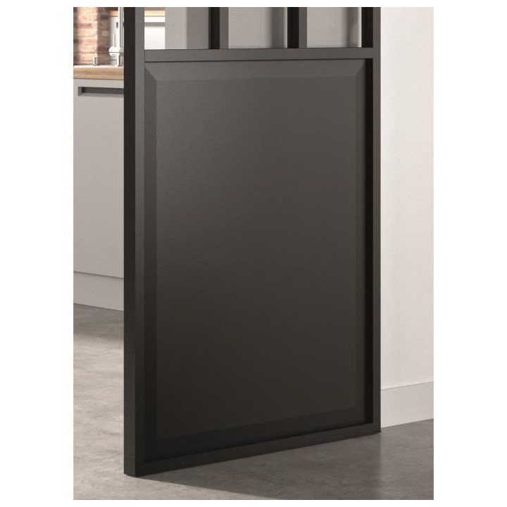 OPTIMUM Kit porte coulissante ATELIER noir + rail + cache rail - 204 x