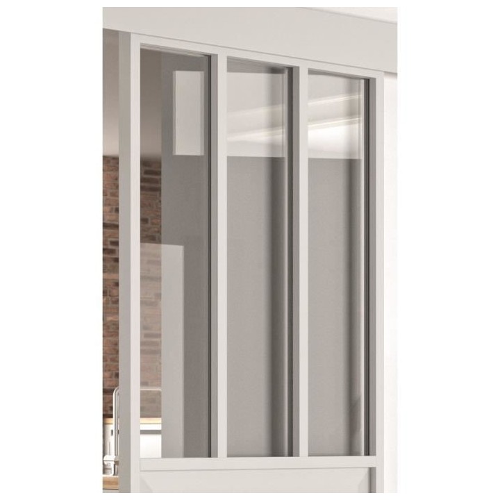 OPTIMUM Kit porte coulissante ATELIER blanc structuré + rail + cache