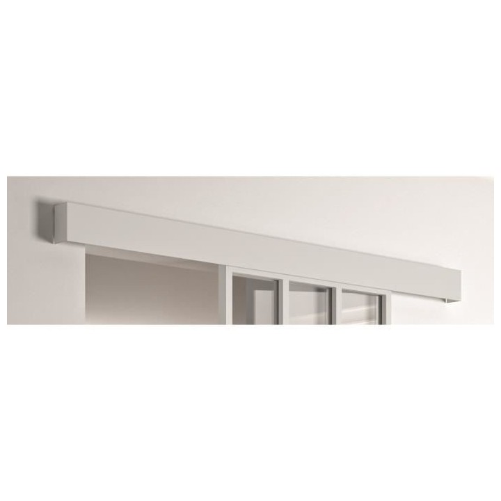 OPTIMUM Kit porte coulissante ATELIER blanc structuré + rail + cache