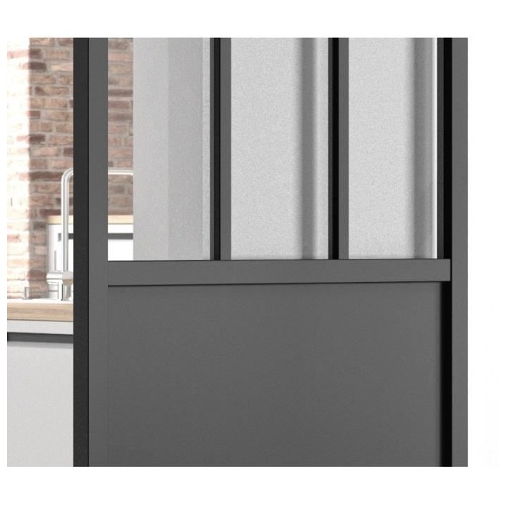 OPTIMUM Kit porte coulissante ATELIER noir + rail apparent - 204 x 83