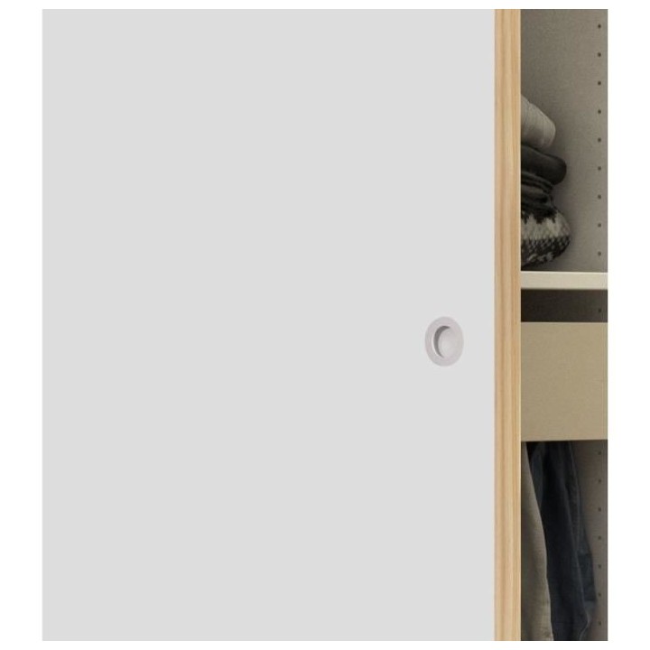 OPTIMUM Kit porte coulissante décor blanc - rail 2 amortisseurs + cac