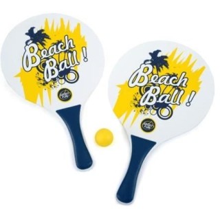 Set de 2 Raquettes Beach Ball Bois + 1 Balle