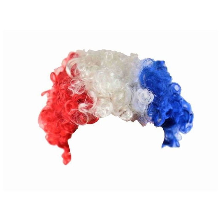 SANS Perruque Frisée supporter France - Mixte