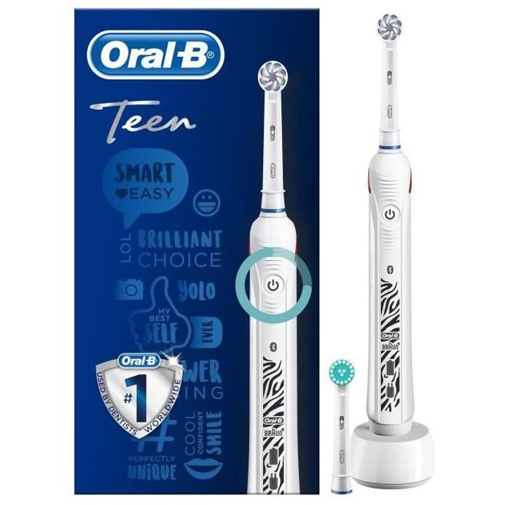 Oral-B Teen Brosse a Dents Électrique Rechargeable, 1 Manche, 1 Bross