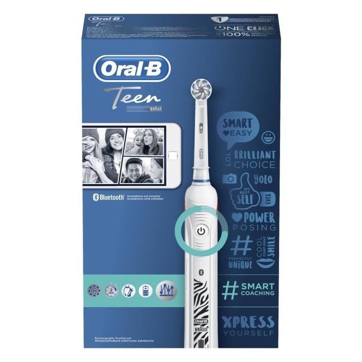 Oral-B Teen Brosse a Dents Électrique Rechargeable, 1 Manche, 1 Bross
