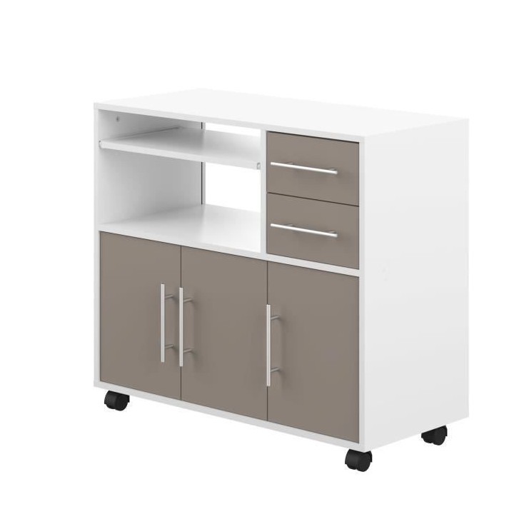 PEPPER Desserte de cuisine - 3 portes + 2 tiroirs + 1 étagere couliss