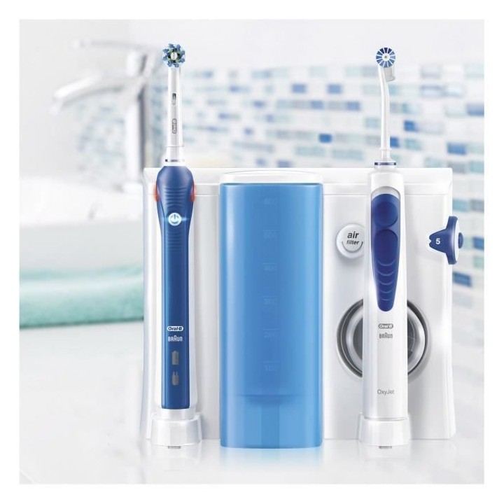 Oral-B Pro 2000+ Oxyjet Kit Brosse a Dent Electrique Rechargeable, 1 h