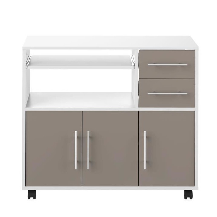 PEPPER Desserte de cuisine - 3 portes + 2 tiroirs + 1 étagere couliss