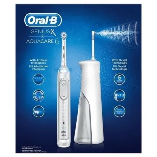 Oral-B Genius X + Aquacare 6 Kit Brosse a Dent Electrique Rechargeable