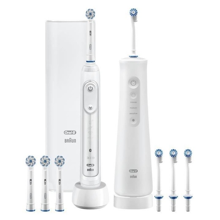 Oral-B Genius X + Aquacare 6 Kit Brosse a Dent Electrique Rechargeable
