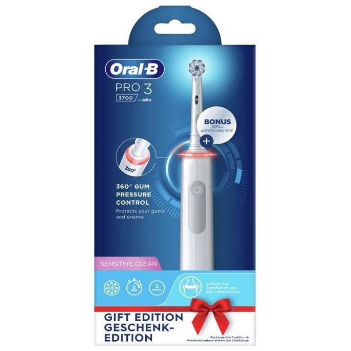 Oral-B Pro 3 - Sensitive clean 3700 - Brosse a Dents Électrique