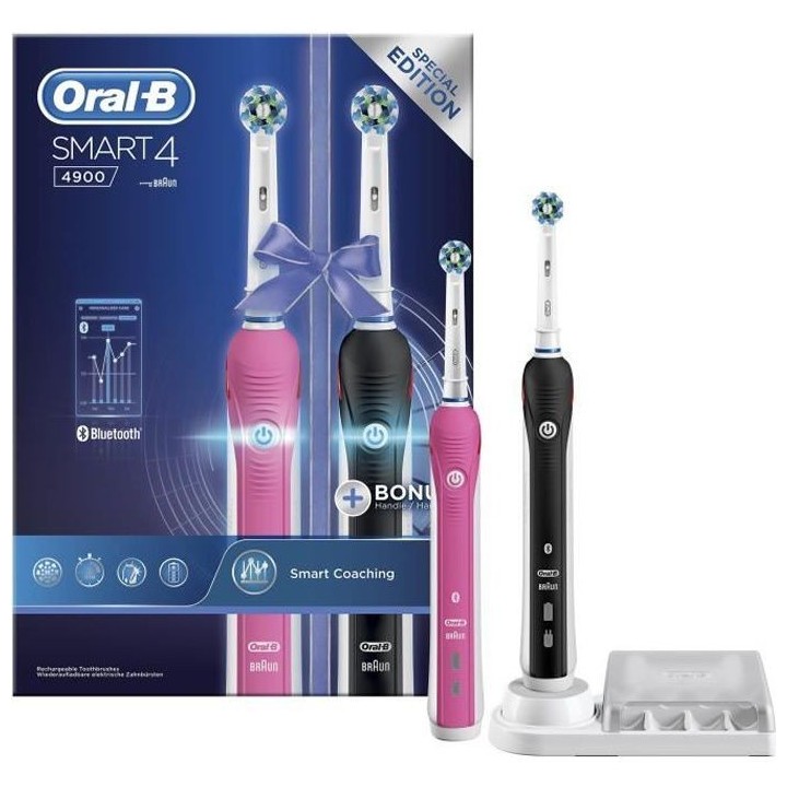 Oral-B Smart 4 Duopack Brosse a Dents Électrique Rechargeable avec 2