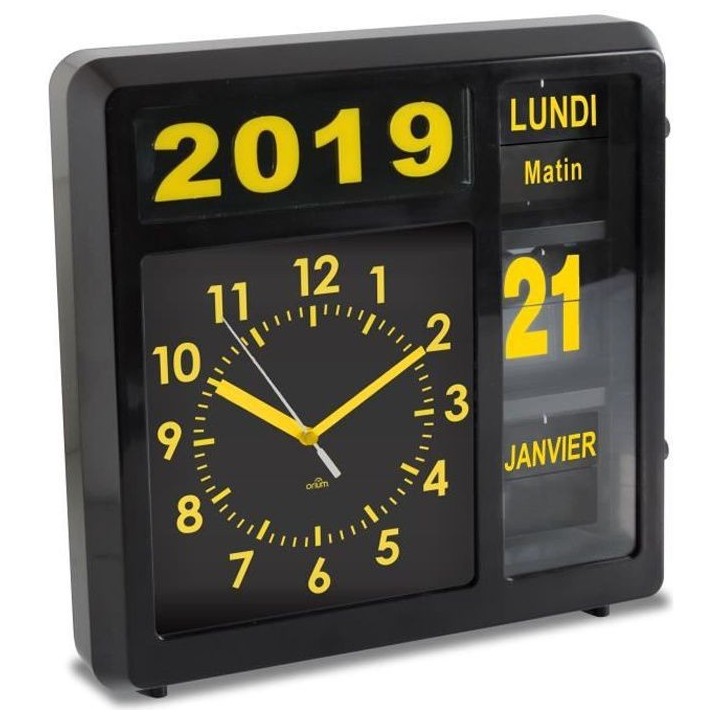 ORIUM Horloge a date a volets Visual - Caracteres grand format - Grand