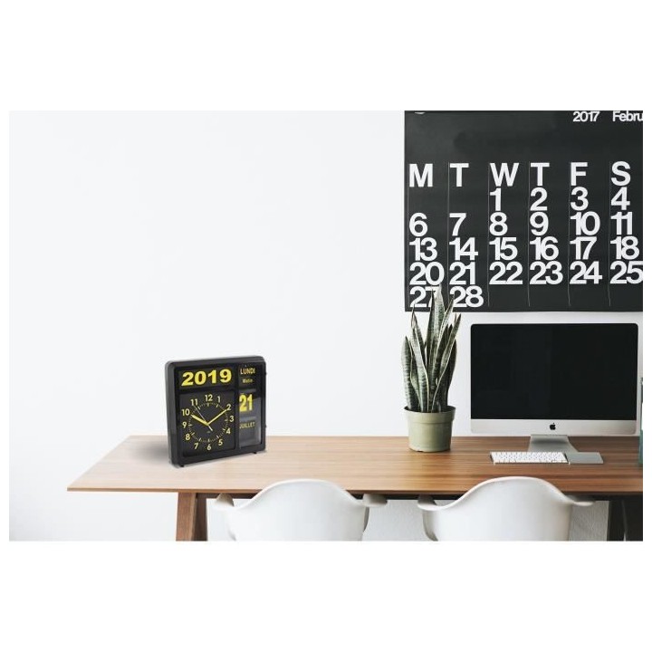 ORIUM Horloge a date a volets Visual - Caracteres grand format - Grand