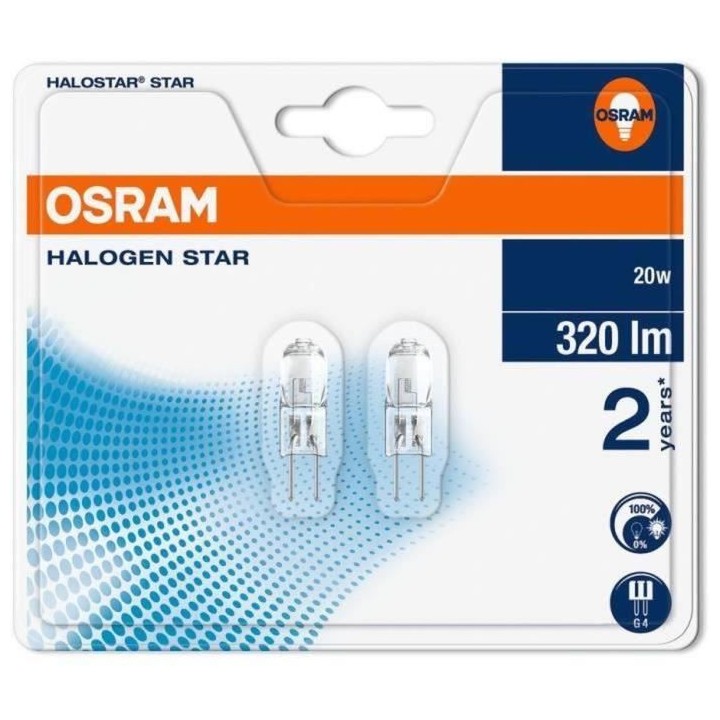 Ampoule Bli 2 Halo OSRAM STAR Caps - G4 - 20W - 12V - Blanc chaud