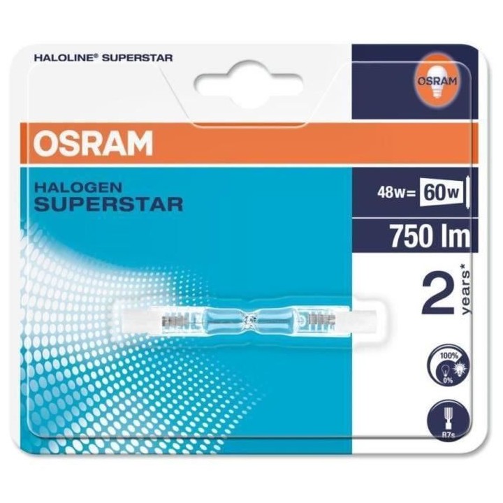 Ampoule Bli 1 Halo OSRAM SPSTAR Cray Court - R7s - 48W  60 - Blanc cha
