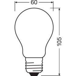 OSRAM Ampoule LED Standard verre dépoli variable 5W 40 E27 chaud