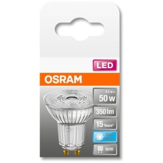 OSRAM Spot PAR16 LED 36° verre 4,3W 50 GU10 froid