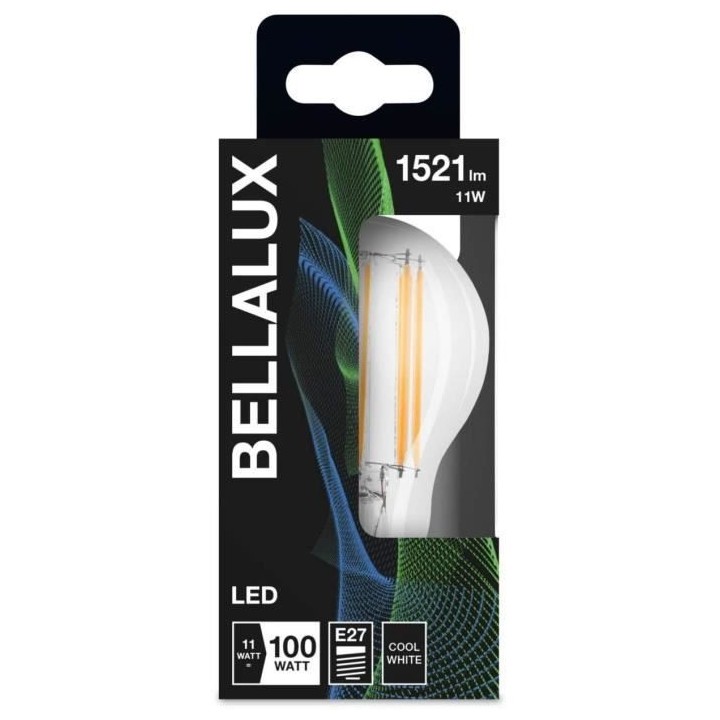 BELLALUX Ampoule LED Standard claire fil 11W 100 E27 froid