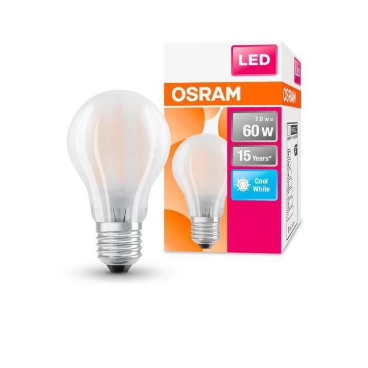 OSRAM Ampoule LED Standard verre dépoli 7W 60 E27 froid