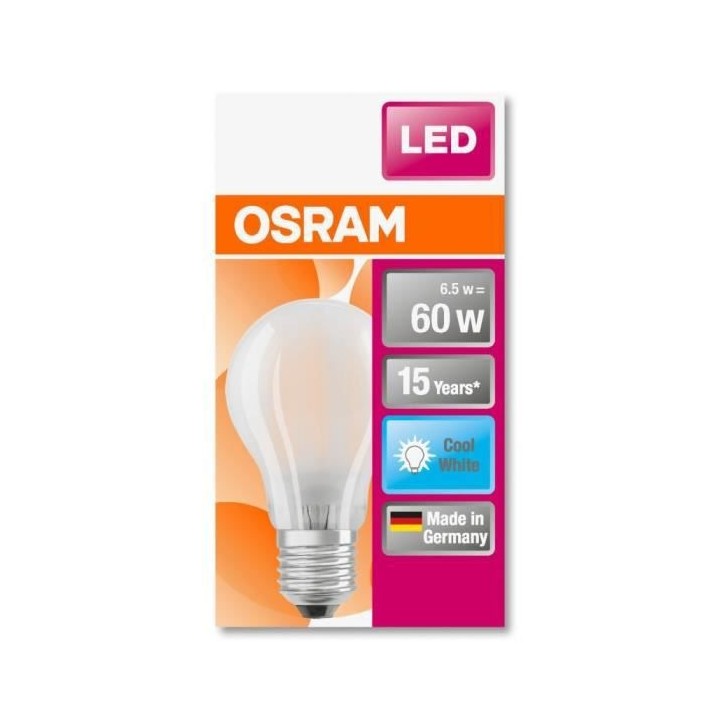 OSRAM Ampoule LED Standard verre dépoli 7W 60 E27 froid