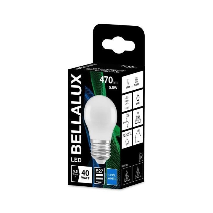 BELLALUX Ampoule LED Sphérique radiateur dép 5W 40 E27 fr