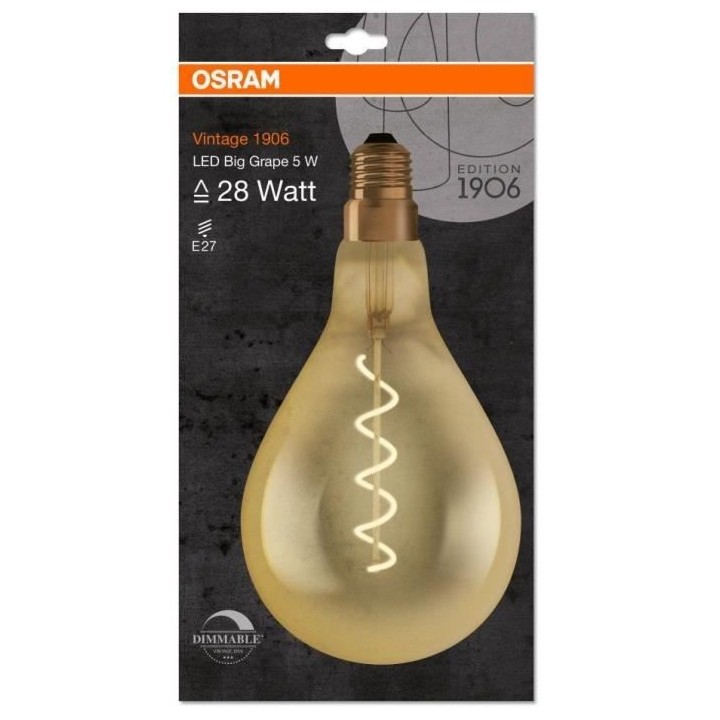 OSRAM Edition 1906 Ampoule LED Standard 160mm clair fil var OR 5W 28 E