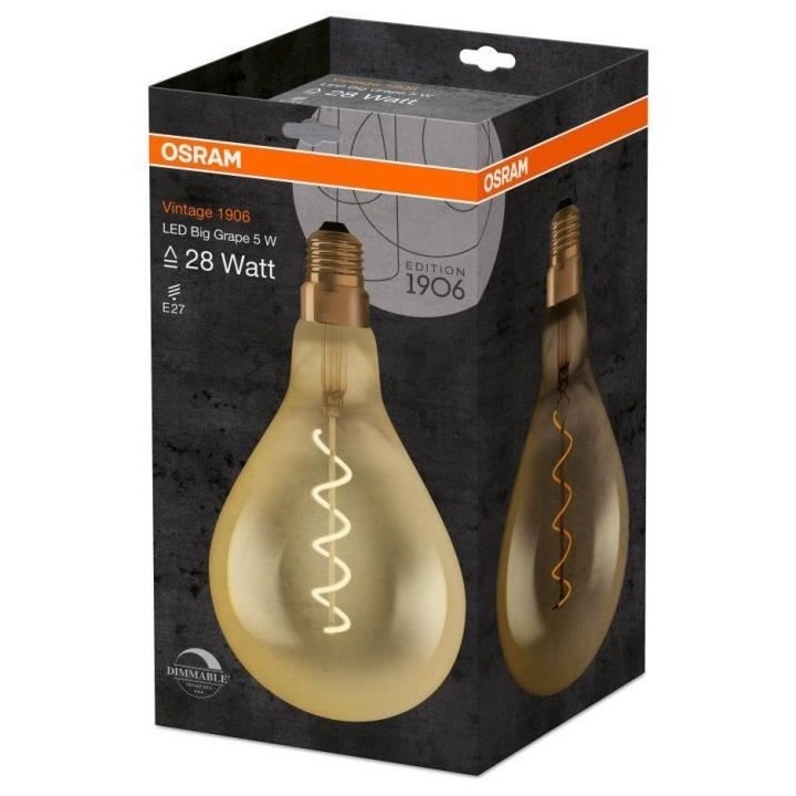 OSRAM Edition 1906 Ampoule LED Standard 160mm clair fil var OR 5W 28 E