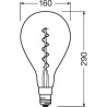 OSRAM Edition 1906 Ampoule LED Standard 160mm cl fil var SMOKE 5W 12 E27 ch