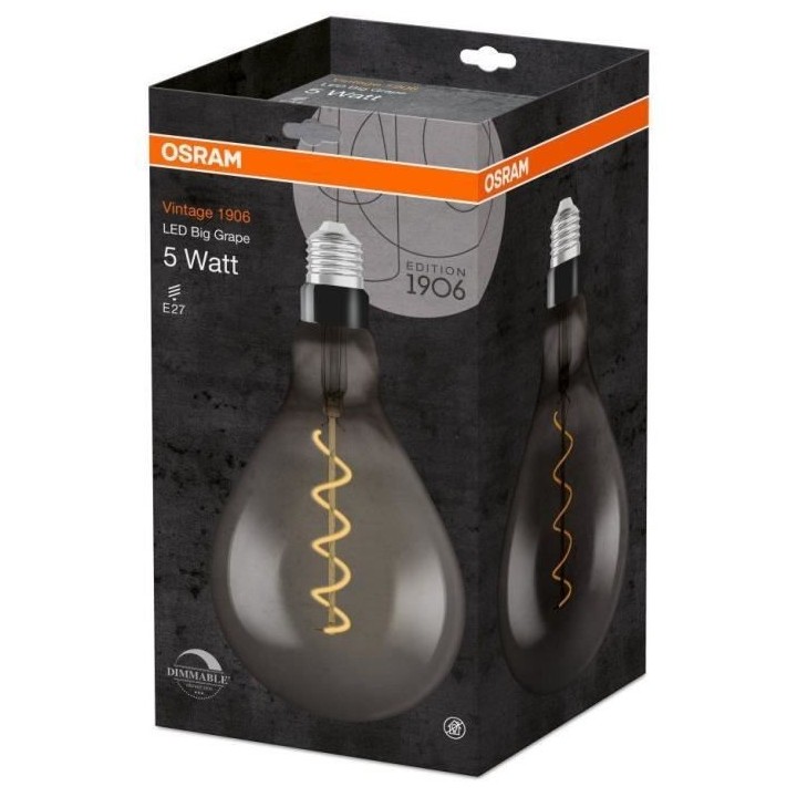 OSRAM Edition 1906 Ampoule LED Standard 160mm cl fil var SMOKE 5W 12 E