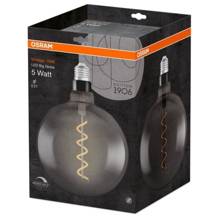 OSRAM Edition 1906 Globe 200mm LED clair filament var SMOKE 5W 12 E27