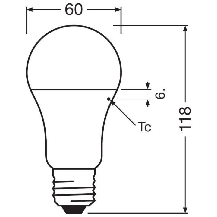 OSRAM Ampoule LED Standard dépolie avec radiateur 10W 75 E27 froid