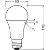 OSRAM Ampoule LED Standard dépolie avec radiateur 10W 75 E27 froid