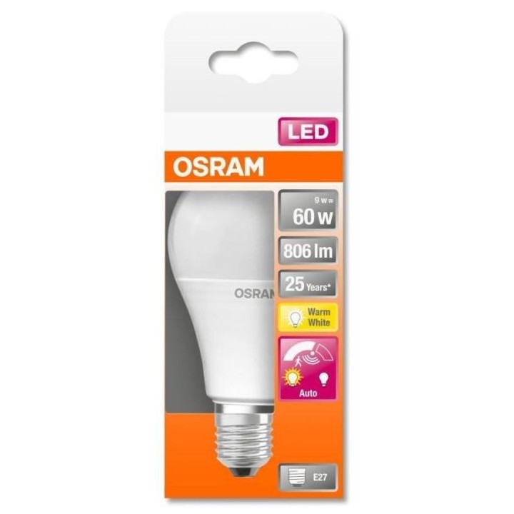 OSRAM Ampoule STAR+ LED Standard Motion sensor 9W 60 E27