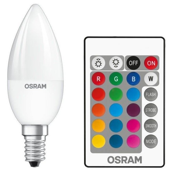 OSRAM Ampoule LED STAR+ Flamme RGBW dépradiateur var 4,5W 25 E14 ch